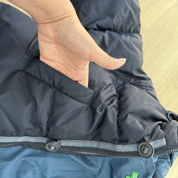 United Colors Of Benetton Down Puffer Jacket Blue Kids Sz M 8 Norway Appliqué - Picture 12 of 13